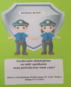 Podziękowanie dla policjantów.