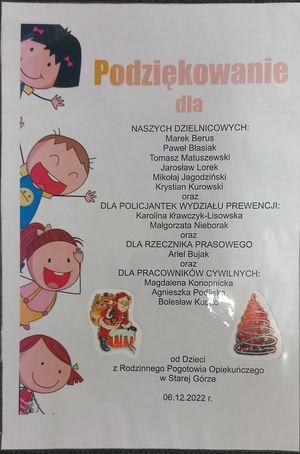 Podziękowanie dla policjantów