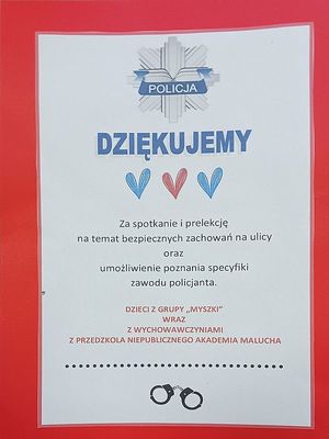 Podziękowania dla policjantów