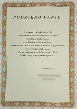 PODZIĘKOWANIE