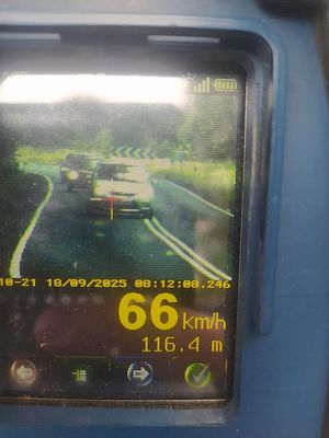 Zdjęcie z urządzenia pomiaru predkości