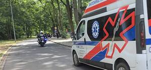 Zabezpieczenie przejazdu Parady Motocykli- funkcjonariusze na oznakowanych motocyklach